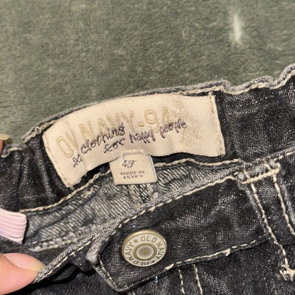 Vtg Fall 2001 Old Navy Jeans Girls 4T Faded Black Denim Floral Adjustable Waist - Picture 3 of 5